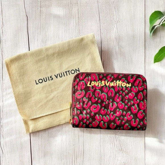 Louis Vuitton Stephen Sprouse Limited Edition Pink Leopard Leather Card Holder - Picture 1 of 13